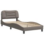 Casa si Gradina - Mobilier - Paturi si accesorii - Paturi - Cadru de pat cu tablie, gri taupe, 80x200 cm, textil - Infinity.ro