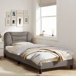 Casa si Gradina - Mobilier - Paturi si accesorii - Paturi - Cadru de pat cu tablie, gri taupe, 80x200 cm, textil - Infinity.ro