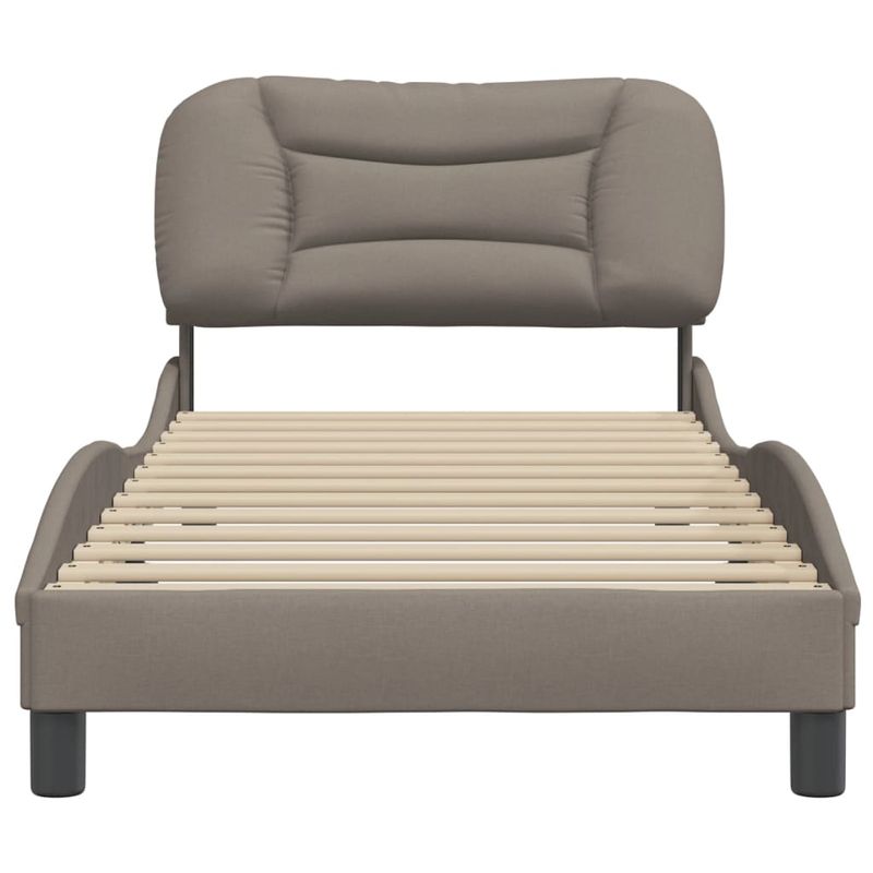 Casa si Gradina - Mobilier - Paturi si accesorii - Paturi - Cadru de pat cu tablie, gri taupe, 80x200 cm, textil - Infinity.ro
