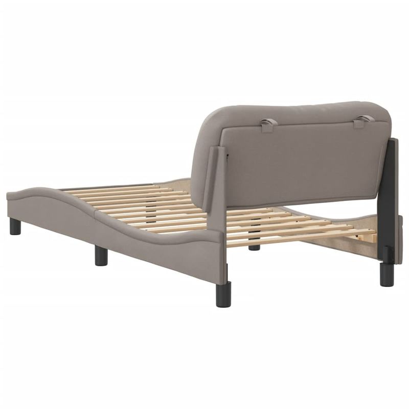Casa si Gradina - Mobilier - Paturi si accesorii - Paturi - Cadru de pat cu tablie, gri taupe, 80x200 cm, textil - Infinity.ro