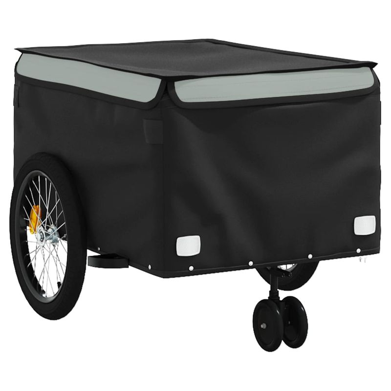 Sport si Outdoor/Ciclism/Accesorii pentru biciclete/Remorci biciclete - Remorca pentru biciclete, negru si gri, 45 kg, fier - Infinity.ro