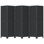 Casa si Gradina - Decoratiuni - Pereti despartitori si paravane - Paravan camera 6 panouri, negru, lemn masiv paulownia, mărime 40x160 cm - Infinity.ro