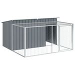 Petshop - Accesorii petshop - Culcusuri si custi - Custi interior si exterior - Cusca caine cu tarc antracit 197x194x110 cm otel galvanizat - Infinity.ro