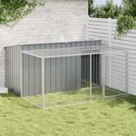 Petshop - Accesorii petshop - Culcusuri si custi - Custi interior si exterior - Cusca caine cu tarc antracit 197x194x110 cm otel galvanizat - Infinity.ro