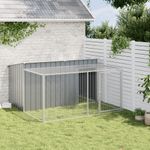 Petshop - Accesorii petshop - Culcusuri si custi - Custi interior si exterior - Cusca caine cu tarc antracit 197x194x110 cm otel galvanizat - Infinity.ro