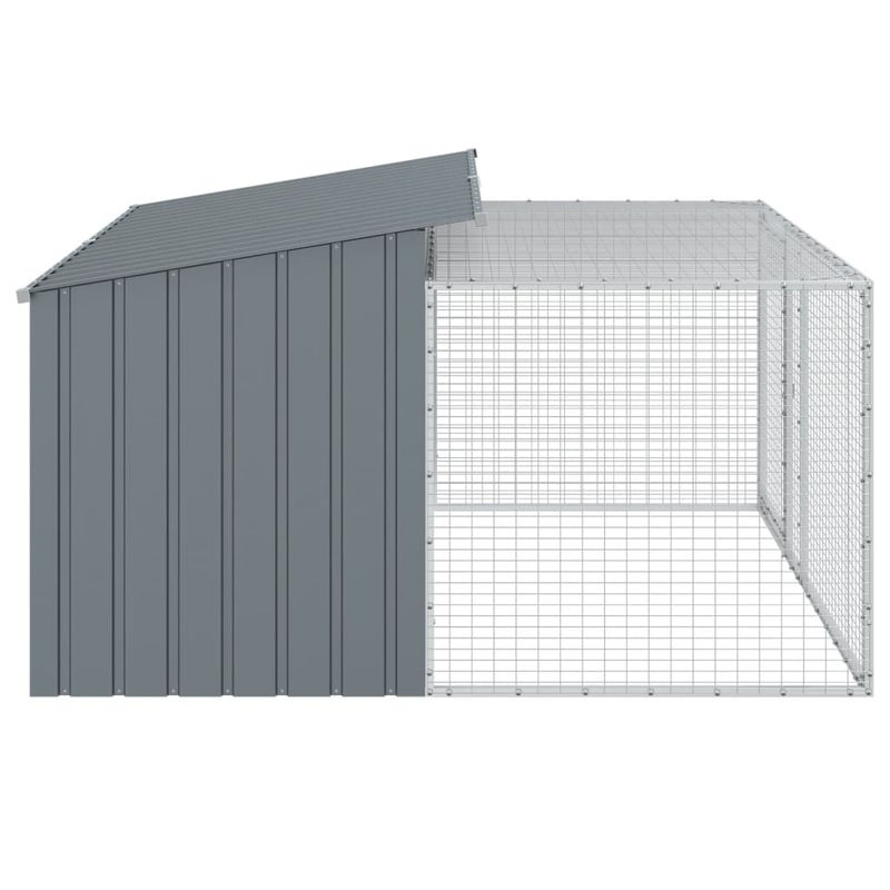 Petshop - Accesorii petshop - Culcusuri si custi - Custi interior si exterior - Cusca caine cu tarc antracit 197x194x110 cm otel galvanizat - Infinity.ro