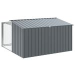 Petshop - Accesorii petshop - Culcusuri si custi - Custi interior si exterior - Cusca caine cu tarc antracit 197x194x110 cm otel galvanizat - Infinity.ro
