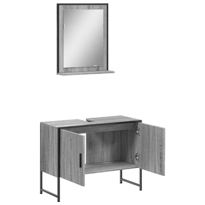 Casa si Gradina - Mobilier - Seturi de mobilier - Seturi baie - Set dulapuri Baie, 2 piese, gri sonoma, lemn prelucrat - Infinity.ro