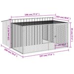 Petshop - Accesorii petshop - Culcusuri si custi - Custi interior si exterior - Cusca caine cu tarc antracit 197x194x110 cm otel galvanizat - Infinity.ro