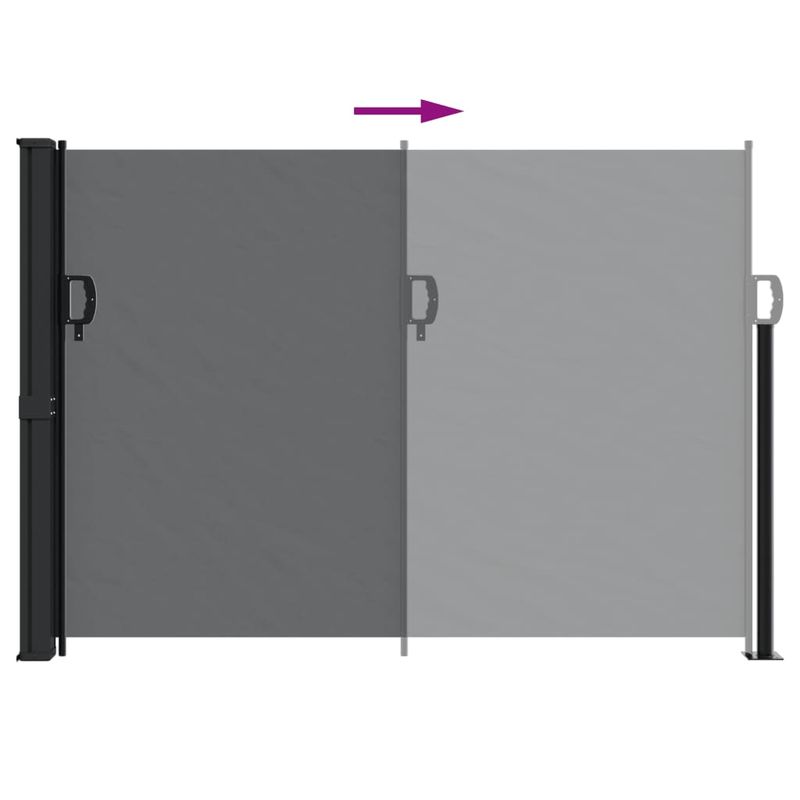 Casa si Gradina - Gradina si terasa - Umbrele si pavilioane - Umbrele - Copertina laterala retractabila, negru, 140x500 cm - Infinity.ro