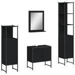 Casa si Gradina - Mobilier - Seturi de mobilier - Seturi baie - Set dulapuri de baie, 4 piese, negru, lemn prelucrat - Infinity.ro