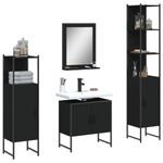 Casa si Gradina - Mobilier - Seturi de mobilier - Seturi baie - Set dulapuri de baie, 4 piese, negru, lemn prelucrat - Infinity.ro