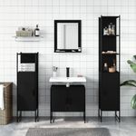 Casa si Gradina - Mobilier - Seturi de mobilier - Seturi baie - Set dulapuri de baie, 4 piese, negru, lemn prelucrat - Infinity.ro
