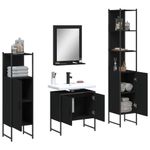 Casa si Gradina - Mobilier - Seturi de mobilier - Seturi baie - Set dulapuri de baie, 4 piese, negru, lemn prelucrat - Infinity.ro