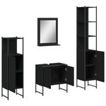 Casa si Gradina - Mobilier - Seturi de mobilier - Seturi baie - Set dulapuri de baie, 4 piese, negru, lemn prelucrat - Infinity.ro
