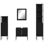 Casa si Gradina - Mobilier - Seturi de mobilier - Seturi baie - Set dulapuri de baie, 4 piese, negru, lemn prelucrat - Infinity.ro