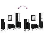 Casa si Gradina - Mobilier - Seturi de mobilier - Seturi baie - Set dulapuri de baie, 4 piese, negru, lemn prelucrat - Infinity.ro