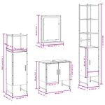 Casa si Gradina - Mobilier - Seturi de mobilier - Seturi baie - Set dulapuri de baie, 4 piese, negru, lemn prelucrat - Infinity.ro