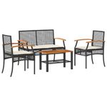 Casa si Gradina - Gradina si terasa - Mobilier exterior - Seturi mobila gradina - Set mobilier relaxare gradina 4 piese cu perne poliratan negru - Infinity.ro