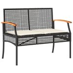 Casa si Gradina - Gradina si terasa - Mobilier exterior - Seturi mobila gradina - Set mobilier relaxare gradina 4 piese cu perne poliratan negru - Infinity.ro