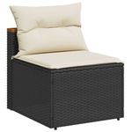 Casa si Gradina - Gradina si terasa - Mobilier exterior - Canapele si fotolii gradina - Canapea de gradina fara cotiere cu perne 2 buc. negru poliratan - Infinity.ro