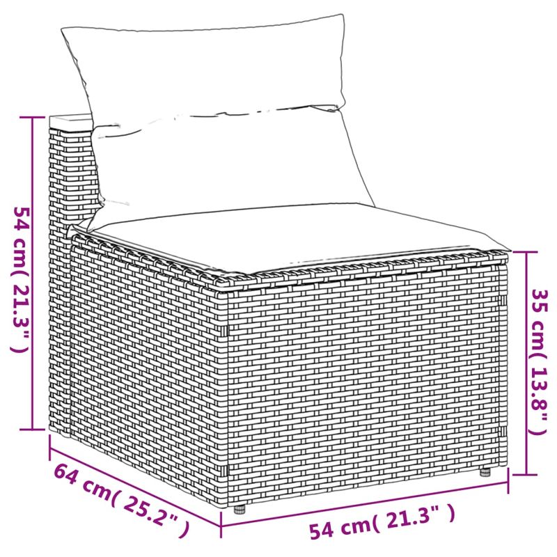 Casa si Gradina - Gradina si terasa - Mobilier exterior - Canapele si fotolii gradina - Canapea de gradina fara cotiere cu perne 2 buc. negru poliratan - Infinity.ro