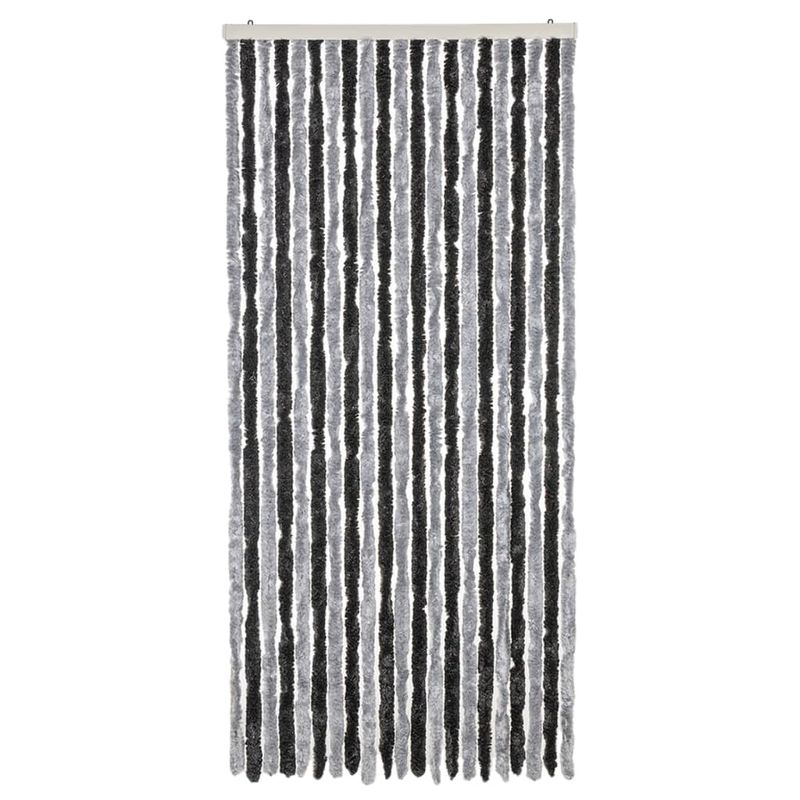 Casa si Gradina - Textile si covoare - Perdele si draperii - Perdele - Perdea pentru insecte, gri si negru, 90x200 cm, chenille - Infinity.ro
