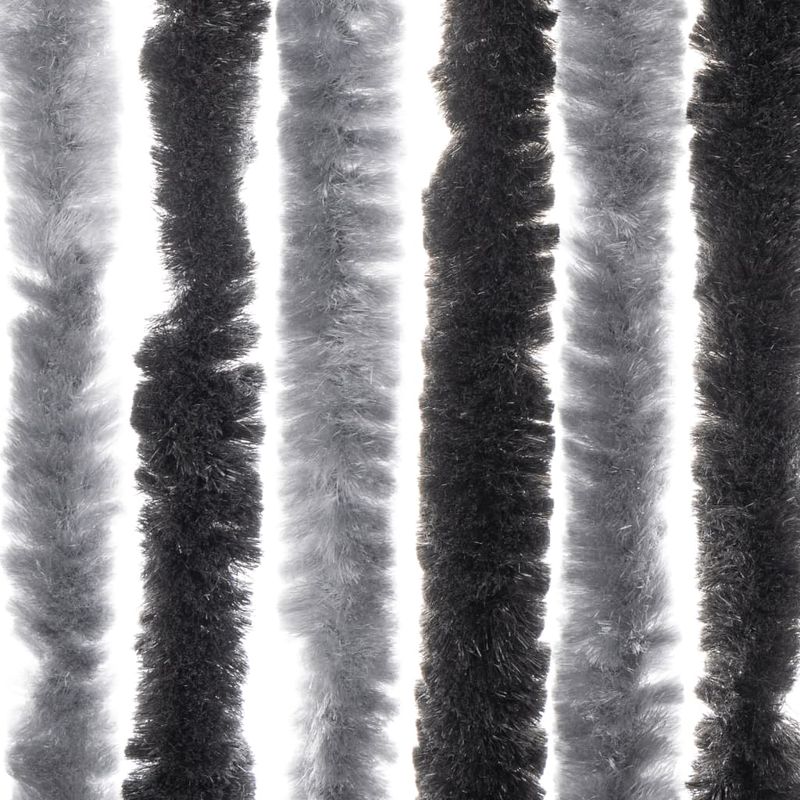 Casa si Gradina - Textile si covoare - Perdele si draperii - Perdele - Perdea pentru insecte, gri si negru, 90x200 cm, chenille - Infinity.ro