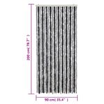 Casa si Gradina - Textile si covoare - Perdele si draperii - Perdele - Perdea pentru insecte, gri si negru, 90x200 cm, chenille - Infinity.ro