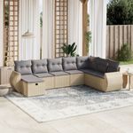 Casa si Gradina - Gradina si terasa - Mobilier exterior - Seturi mobila gradina - Set canapele de gradina, 8 piese, cu perne, bej, poliratan - Infinity.ro