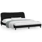 Casa si Gradina - Mobilier - Paturi si accesorii - Paturi - Cadru de pat cu tablie, negru, 180x200 cm, textil - Infinity.ro