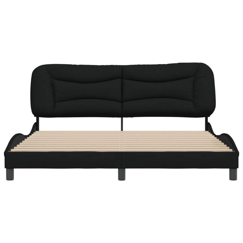 Casa si Gradina - Mobilier - Paturi si accesorii - Paturi - Cadru de pat cu tablie, negru, 180x200 cm, textil - Infinity.ro