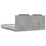 Casa si Gradina - Mobilier - Paturi si accesorii - Paturi - Cadru de pat cu tablie si lumini LED, gri beton, 200x200 cm - Infinity.ro