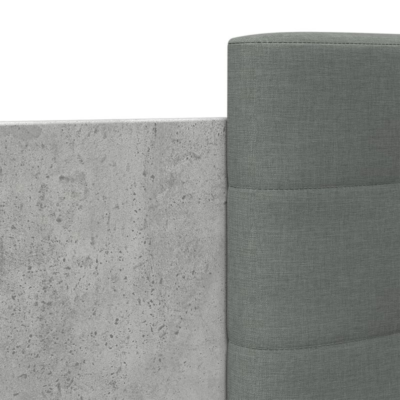 Casa si Gradina - Mobilier - Paturi si accesorii - Paturi - Cadru de pat cu tablie si lumini LED, gri beton, 200x200 cm - Infinity.ro