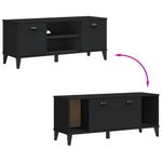 Casa si Gradina - Mobilier - Organizare si depozitare - Organizator incaltaminte - Banca de pantofi „VIKEN”, negru, 106x35x45 cm, lemn masiv pin - Infinity.ro