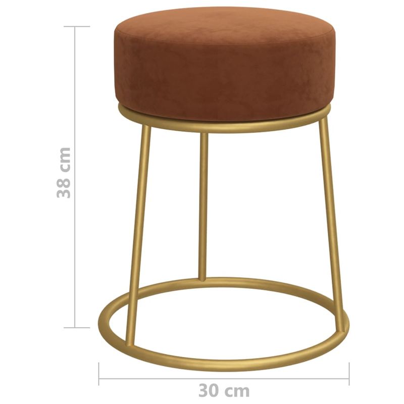 Casa si Gradina - Mobilier - Scaune si fotolii - Tabureti - Taburet rotund, maro, catifea - Infinity.ro