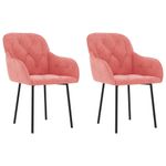 Casa si Gradina - Mobilier - Scaune si fotolii - Scaune - Scaune de bucatarie, 2 buc., roz, catifea - Infinity.ro