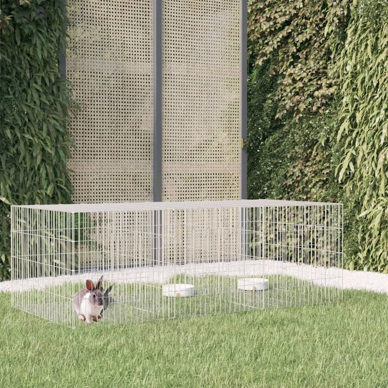 Petshop - Accesorii petshop - Culcusuri si custi - Custi interior si exterior - Cusca pentru iepuri, 3 panouri, 163x79x54 cm, fier galvanizat - Infinity.ro