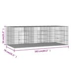 Petshop - Accesorii petshop - Culcusuri si custi - Custi interior si exterior - Cusca pentru iepuri, 3 panouri, 163x79x54 cm, fier galvanizat - Infinity.ro