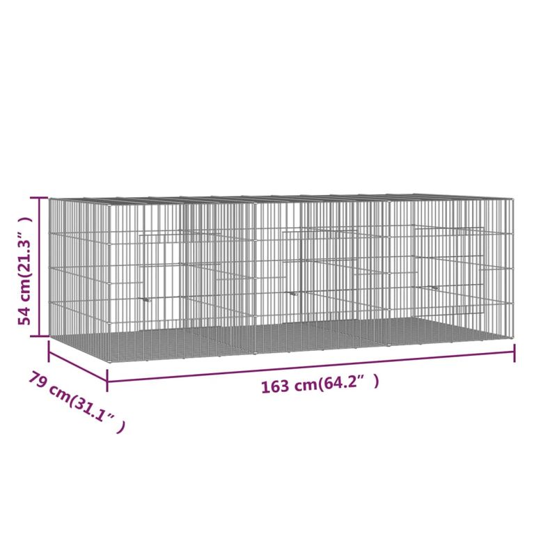 Petshop - Accesorii petshop - Culcusuri si custi - Custi interior si exterior - Cusca pentru iepuri, 3 panouri, 163x79x54 cm, fier galvanizat - Infinity.ro