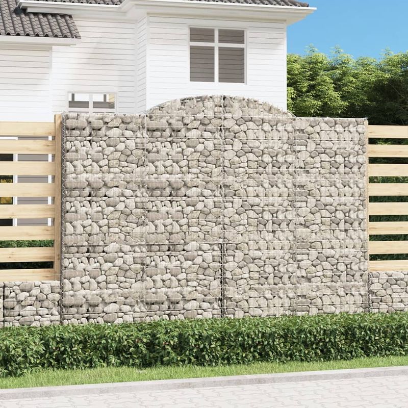 Casa si Gradina - Gradina si terasa - Garduri, panouri si accesorii - Cosuri gabion arcuite, 13 buc 300x50x220/240cm, fier galvanizat - Infinity.ro