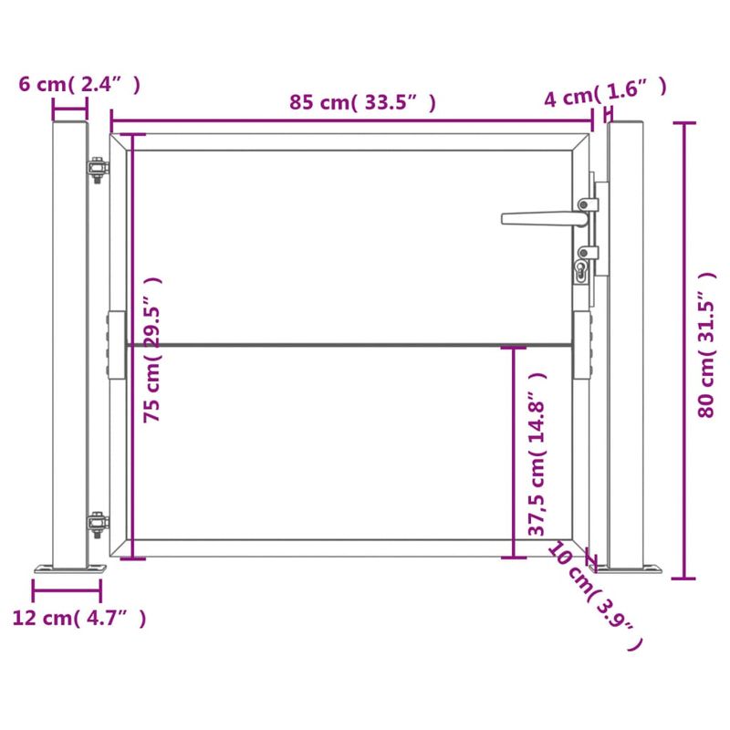 Casa si Gradina - Constructii - Usi interior, exterior si garaj - Usi garaj - Poarta pentru gradina, 105x80 cm, otel corten - Infinity.ro