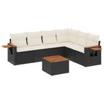 Casa si Gradina - Gradina si terasa - Mobilier exterior - Seturi mobila gradina - Set canapele de gradina cu perne, 7 piese, negru, poliratan - Infinity.ro