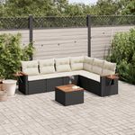 Casa si Gradina - Gradina si terasa - Mobilier exterior - Seturi mobila gradina - Set canapele de gradina cu perne, 7 piese, negru, poliratan - Infinity.ro