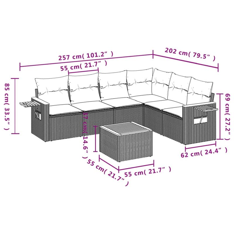 Casa si Gradina - Gradina si terasa - Mobilier exterior - Seturi mobila gradina - Set canapele de gradina cu perne, 7 piese, negru, poliratan - Infinity.ro