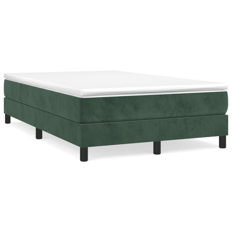 Casa si Gradina - Mobilier - Paturi si accesorii - Paturi - Pat box spring cu saltea, verde inchis, 120x190 cm, catifea - Infinity.ro