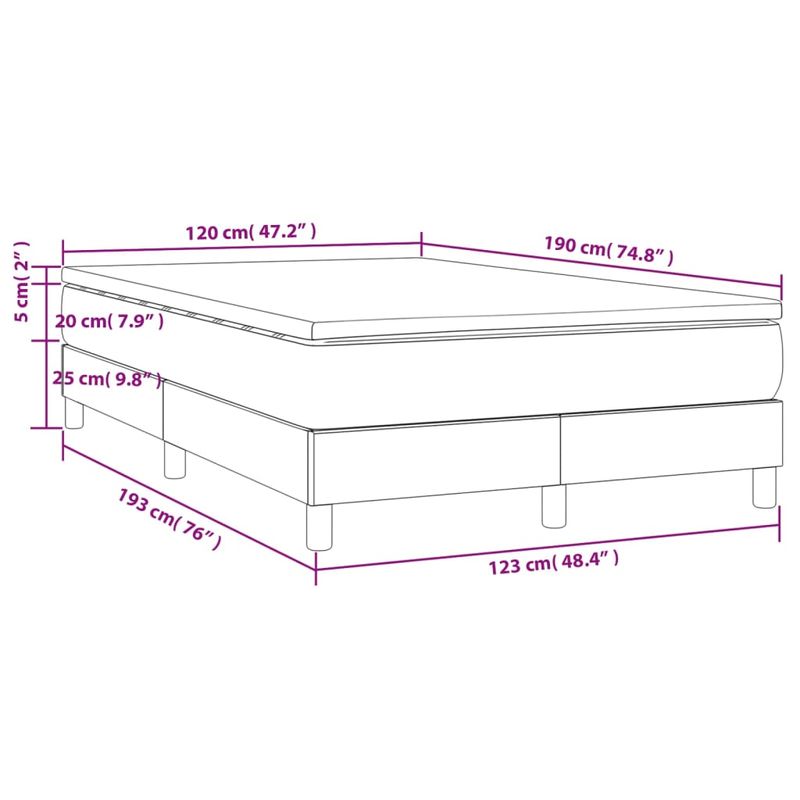 Casa si Gradina - Mobilier - Paturi si accesorii - Paturi - Pat box spring cu saltea, verde inchis, 120x190 cm, catifea - Infinity.ro