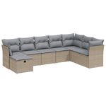 Casa si Gradina - Gradina si terasa - Mobilier exterior - Seturi mobila gradina - Set canapele de gradina, 8 piese, cu perne, bej, poliratan - Infinity.ro