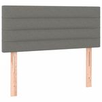Casa si Gradina - Mobilier - Paturi si accesorii - Paturi - Pat cu arcuri, saltea si LED, gri inchis, 120x190 cm, textil - Infinity.ro