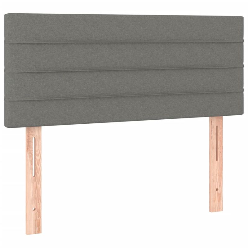 Casa si Gradina - Mobilier - Paturi si accesorii - Paturi - Pat cu arcuri, saltea si LED, gri inchis, 120x190 cm, textil - Infinity.ro